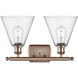 Ballston Ballston Cone LED 18 inch Antique Copper Bath Vanity Light Wall Light in Seedy Glass