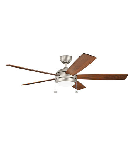Starkk 60 inch Brushed Nickel with Walnut Blades Ceiling Fan