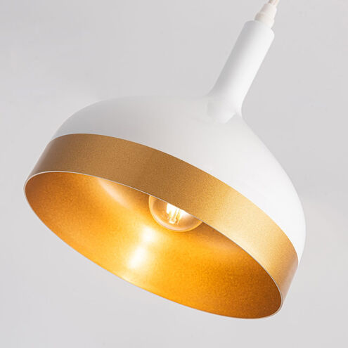 Dash LED 8 inch White and Gold Pendant Ceiling Light