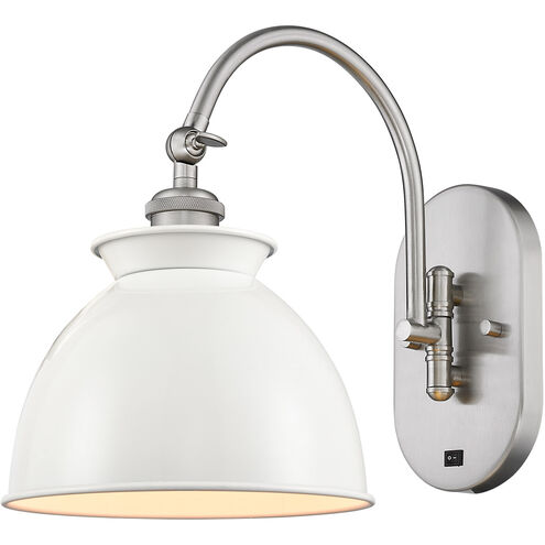 Ballston Adirondack LED 8.13 inch Brushed Satin Nickel Sconce Wall Light in Glossy White