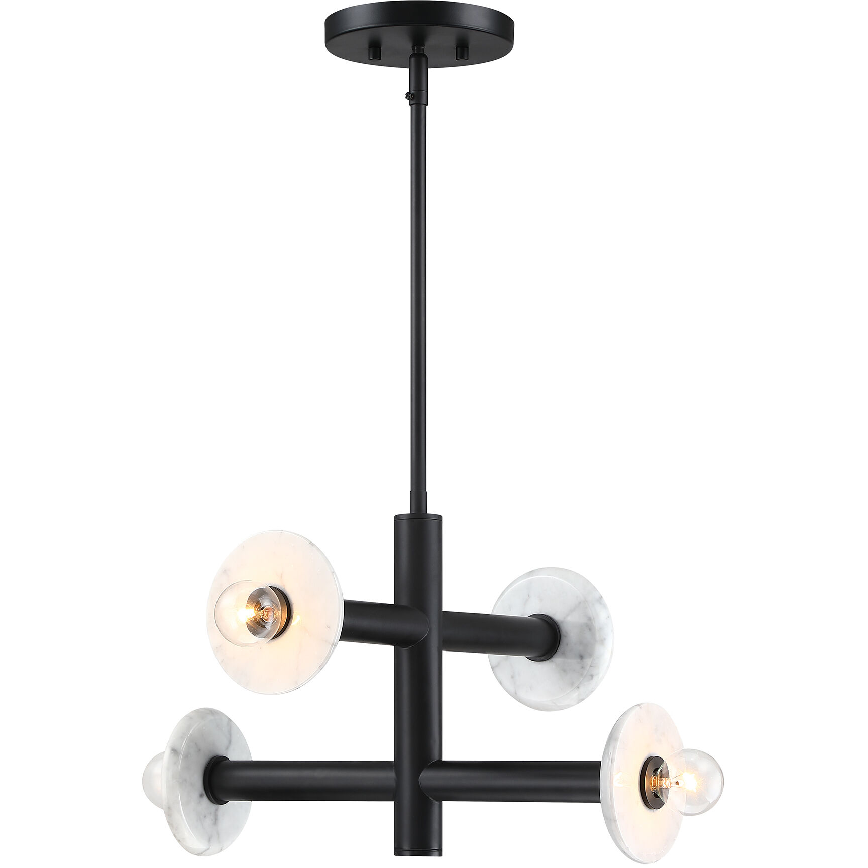Fina 4 Light 16 inch Matte Black Semi Flush/Convertible Ceiling Light
