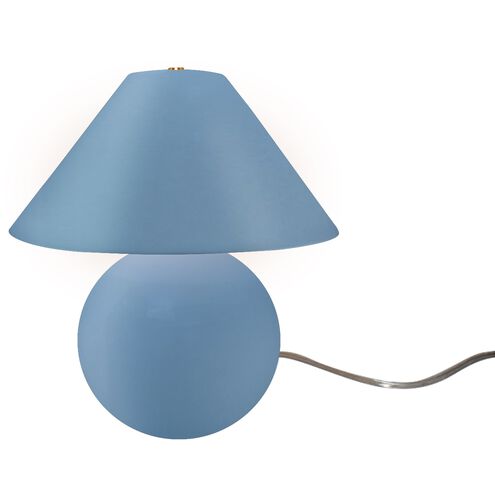 Portable 12 inch 120.00 watt Sky Blue and Brushed Brass Portable Lamp Portable Light