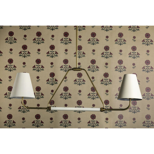 Georgann 2 Light 48 inch Aged Brass/Soft White Linear Ceiling Light