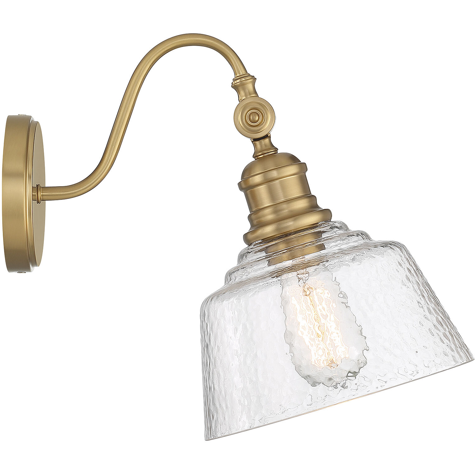 Vintage 1 Light 9 inch Natural Brass Wall Sconce Wall Light