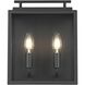 Valentin 2 Light 12 inch Black Outdoor Wall Sconce