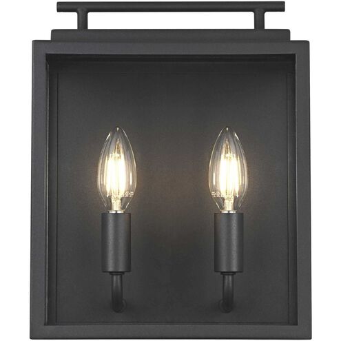 Valentin 2 Light 12 inch Black Outdoor Wall Sconce
