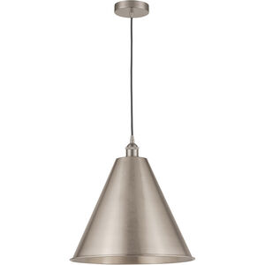 Edison Cone LED 16 inch Brushed Satin Nickel Mini Pendant Ceiling Light