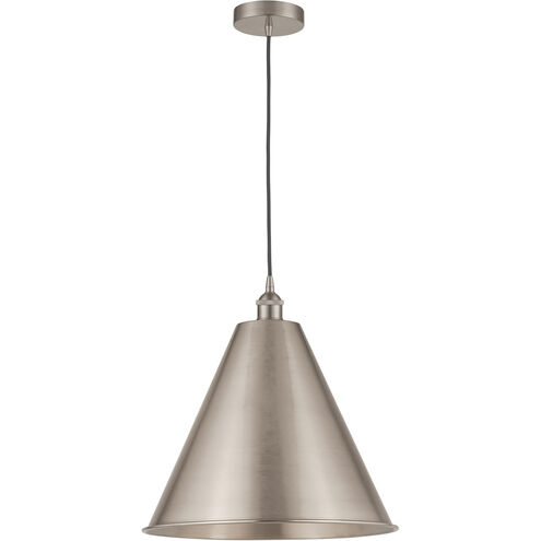 Edison Cone 1 Light 16 inch Brushed Satin Nickel Mini Pendant Ceiling Light