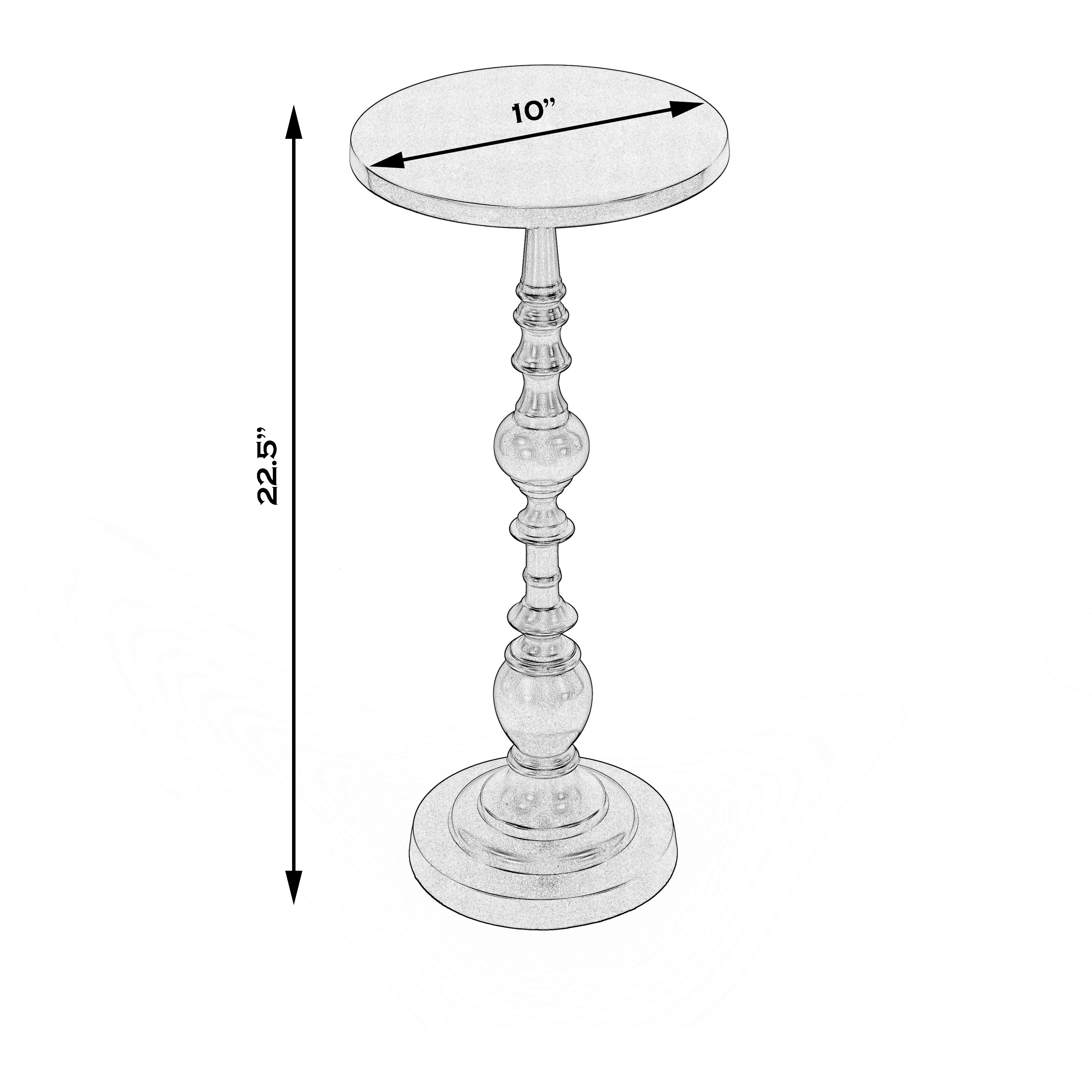 Darien Round Pedestal 10"W Side Table in Silver