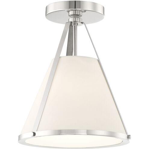 Fulton 1 Light 9.25 inch Polished Nickel Semi Flush Ceiling Light