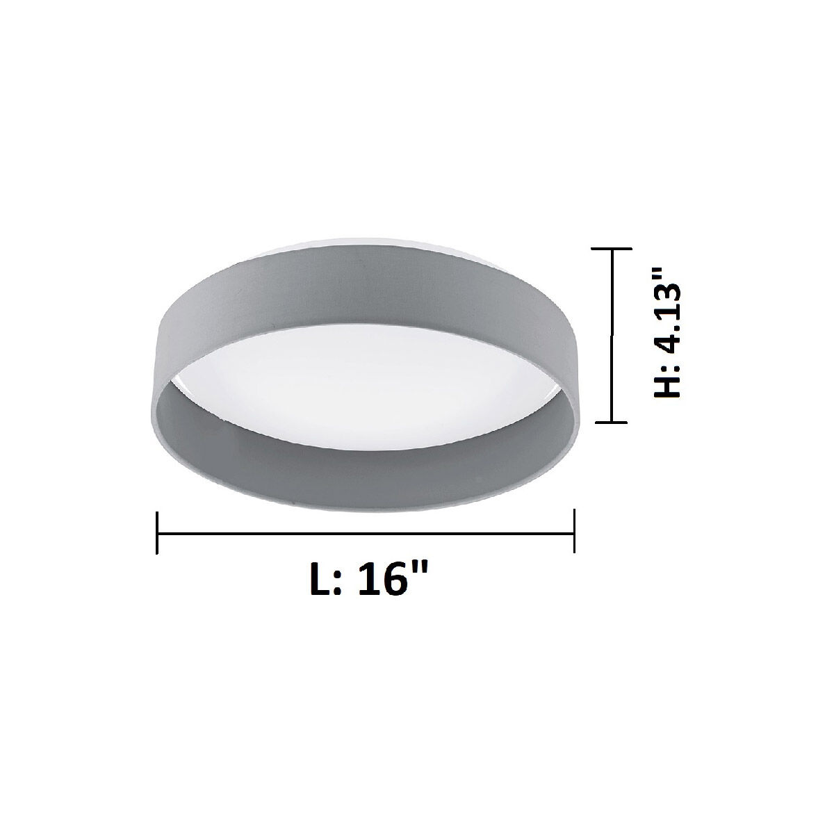 Palomaro LED 16 inch Charcoal Grey Flush Mount Ceiling Light