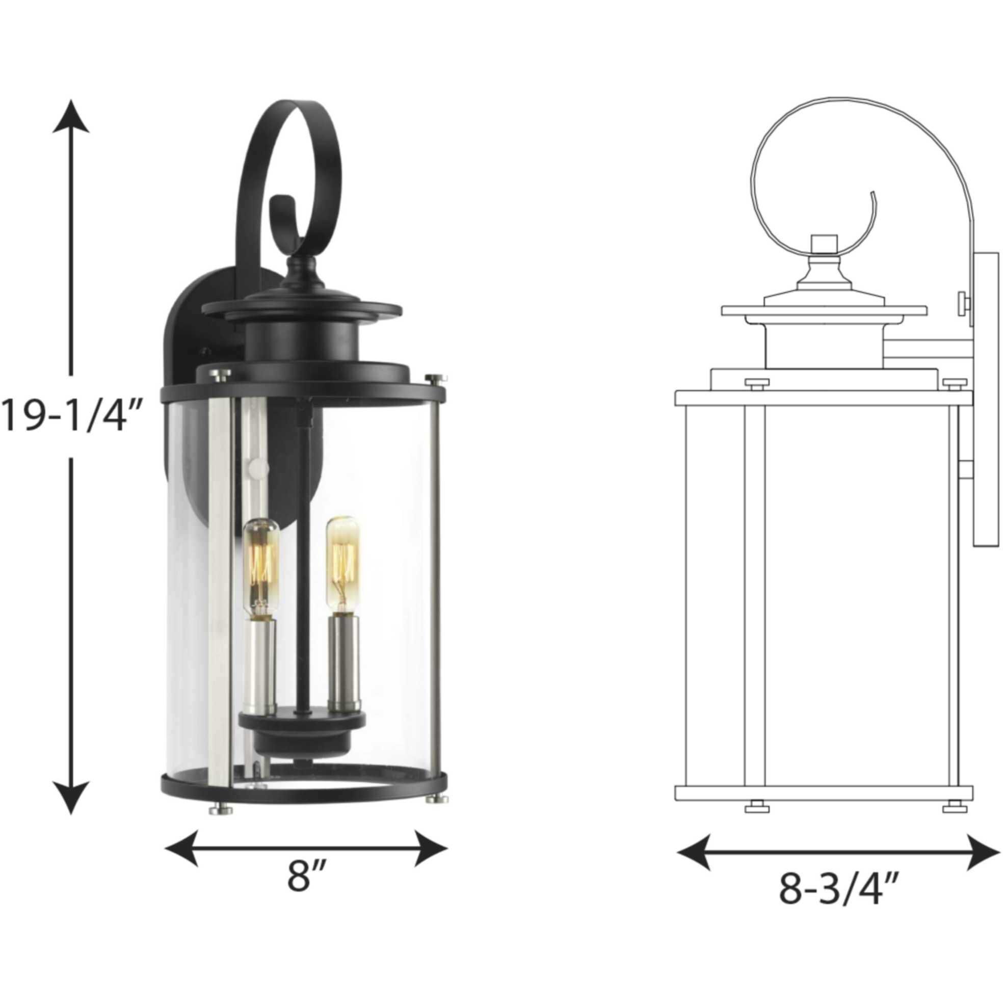 Squire Outdoor Wall Lantern in Black, Medium