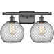 Ballston Farmhouse Chicken Wire LED 16 inch Oil Rubbed Bronze Bath Vanity Light Wall Light in Clear Glass with Black Wire, Ballston