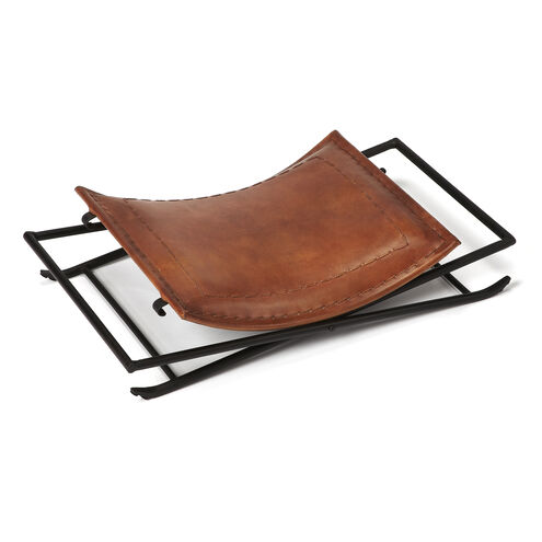 Industrial Chic Melton  Brown Leather Bench
