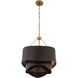 Zyra 3 Light 19 inch Legacy Brass and Dark Bronze Pendant Ceiling Light