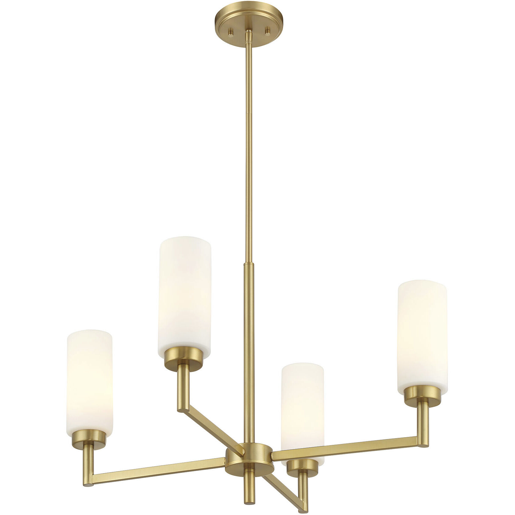 Contemporary 4 Light 26 inch Natural Brass Chandelier Ceiling Light