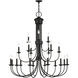 Estate 21 Light 42 inch Black Extra Large Chandelier Ceiling Light, Extra Large