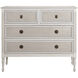 Caroline Cerused White and Painted Burlap Chest