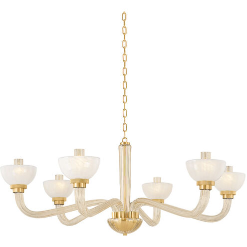 St. Lawrence 6 Light 48.5 inch Aged Brass Chandelier Ceiling Light