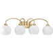 Carisa 4 Light 33 inch Vintage Gold Bath Vanity Wall Light