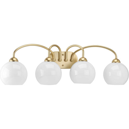 Carisa 4 Light 33 inch Vintage Gold Bath Vanity Wall Light