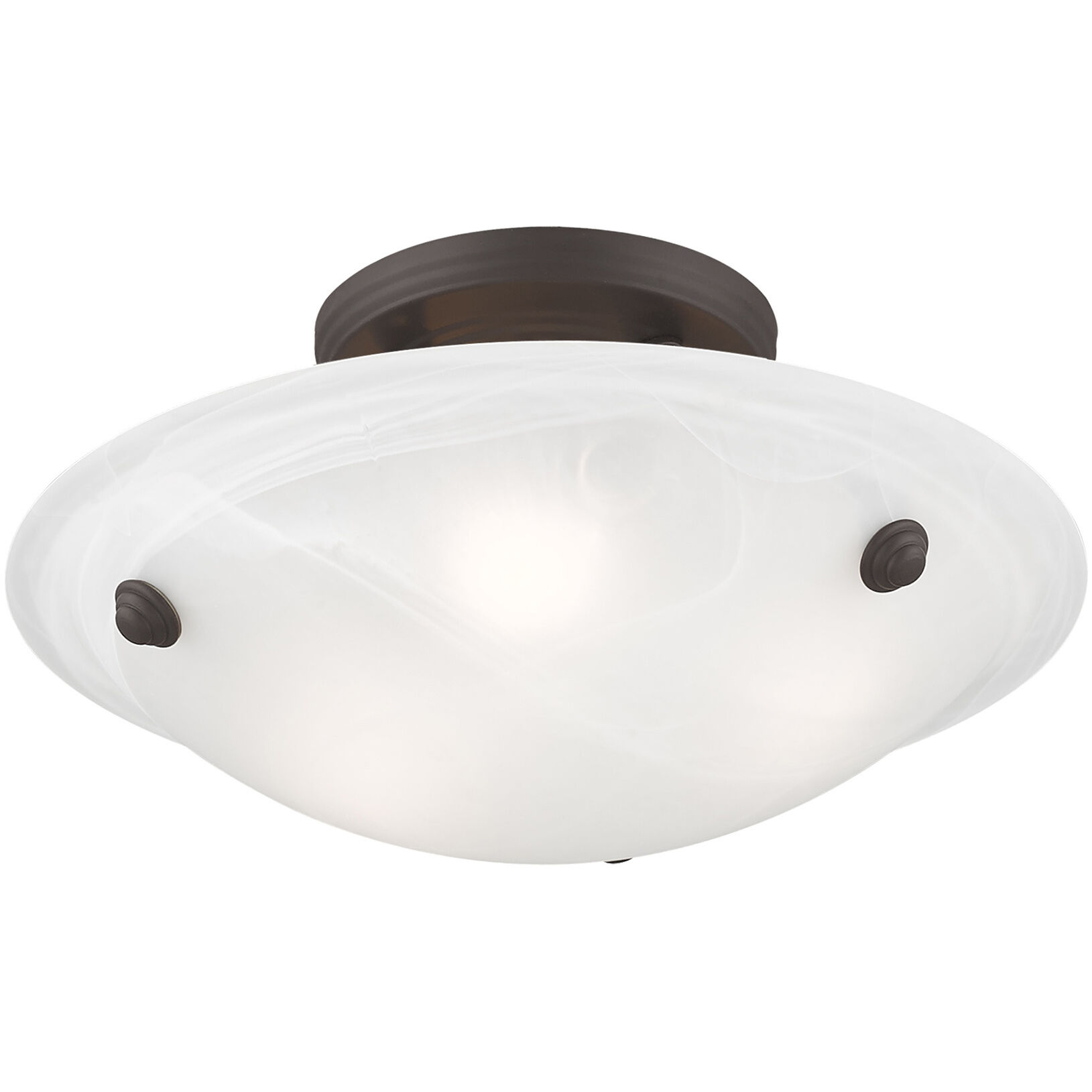 Oasis 3 Light 12 inch Bronze Semi-Flush Mount Ceiling Light