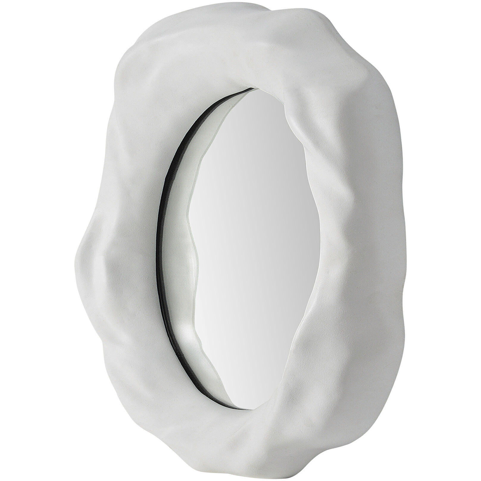 Evaton 19.3 X 19.1 inch Clear and Matte Off-White Wall Mirrors, Set of 3