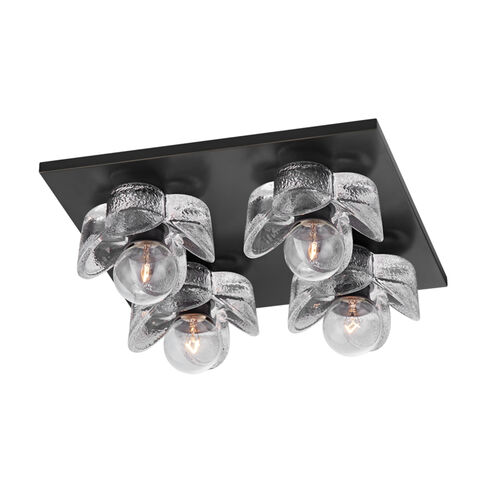 Shea 4 Light 11 inch Old Bronze Flush Mount Ceiling Light
