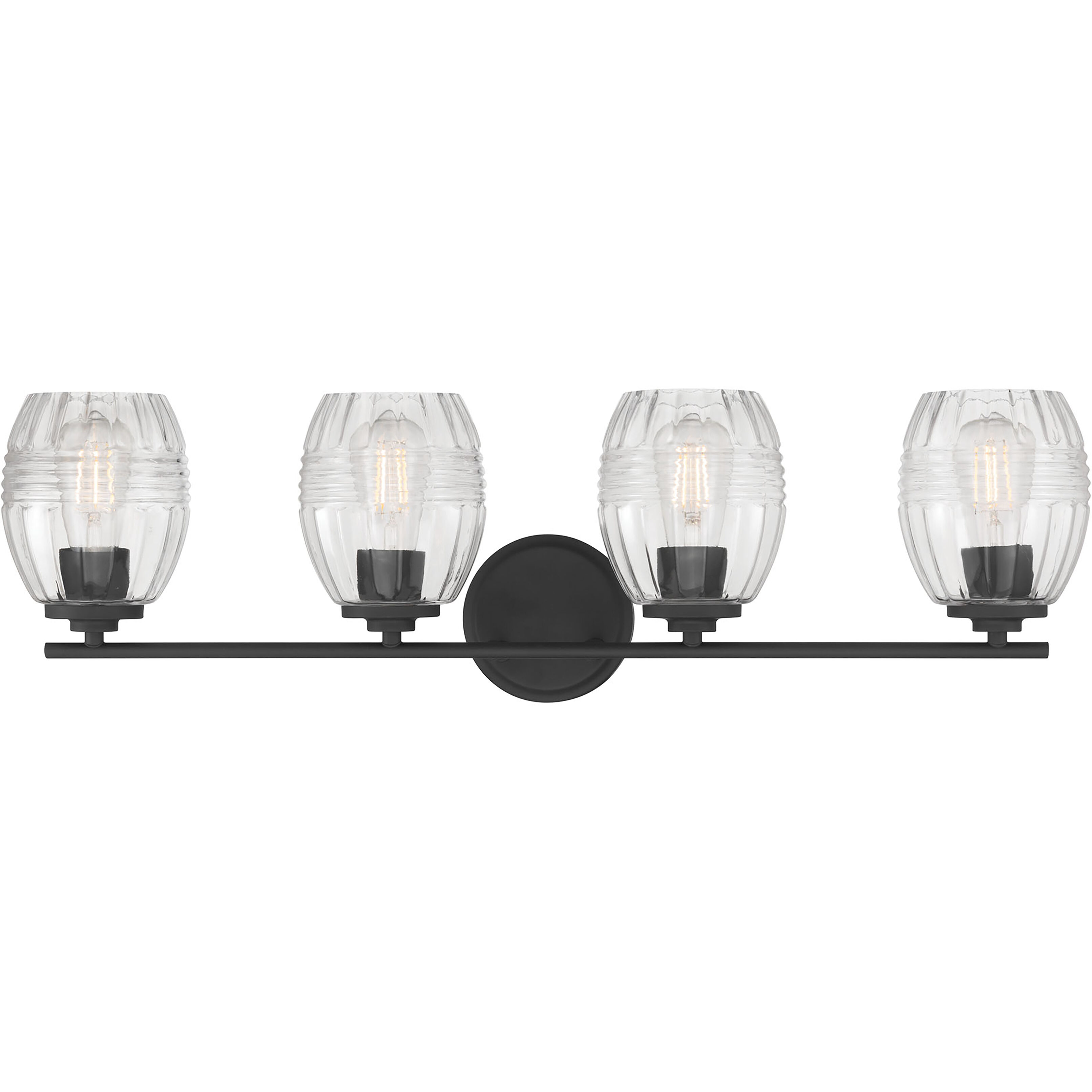Miravelle 4 Light 30.5 inch Matte Black Bathroom Vanity Light Wall Light