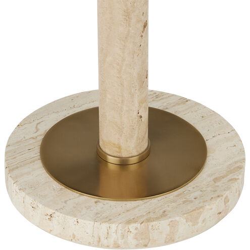Miles 14 inch Natural/Polished Brass Accent Table