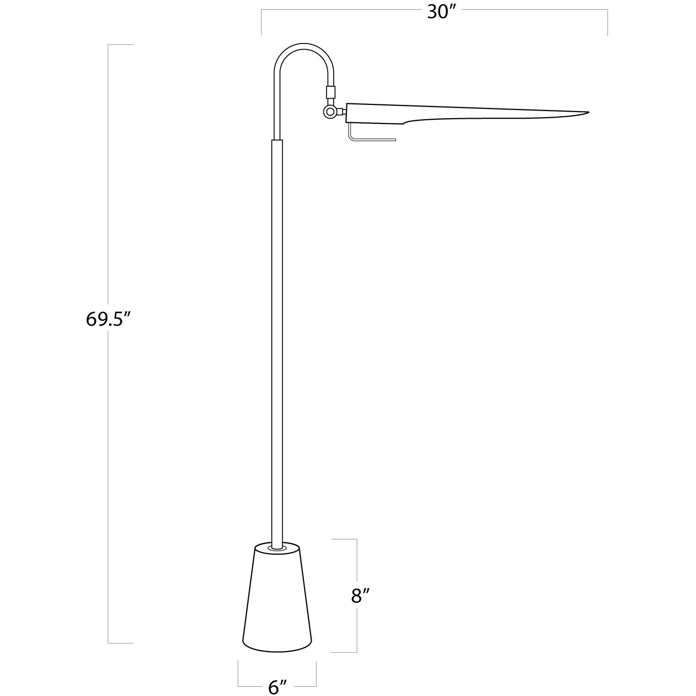 Raven 69.5 inch 25.00 watt Polished Nickel Floor Lamp Portable Light