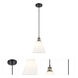 Ballston Cone 1 Light 8 inch Black Antique Brass Mini Pendant Ceiling Light in Matte White Glass, Black Textured