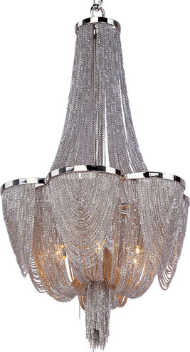 Chantilly 6 Light 14 inch Polished Nickel Single Tier Chandelier Ceiling Light 