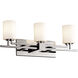 Fusion 3 Light 26 inch Polished Chrome Bath Bar Wall Light in Cylinder with Flat Rim, Incandescent, Opal Fusion