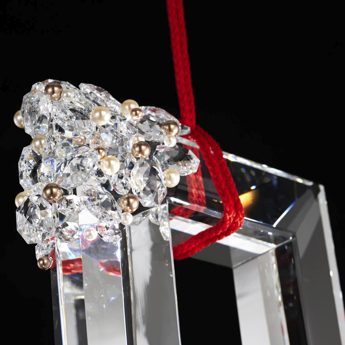 Forever Eva LED 3.75 inch Polished Chrome Pendant Ceiling Light in Red Rope, Red Rope