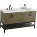Lennox 60 X 34 inch Chestnut Brown Bathroom Vanity Cabinet