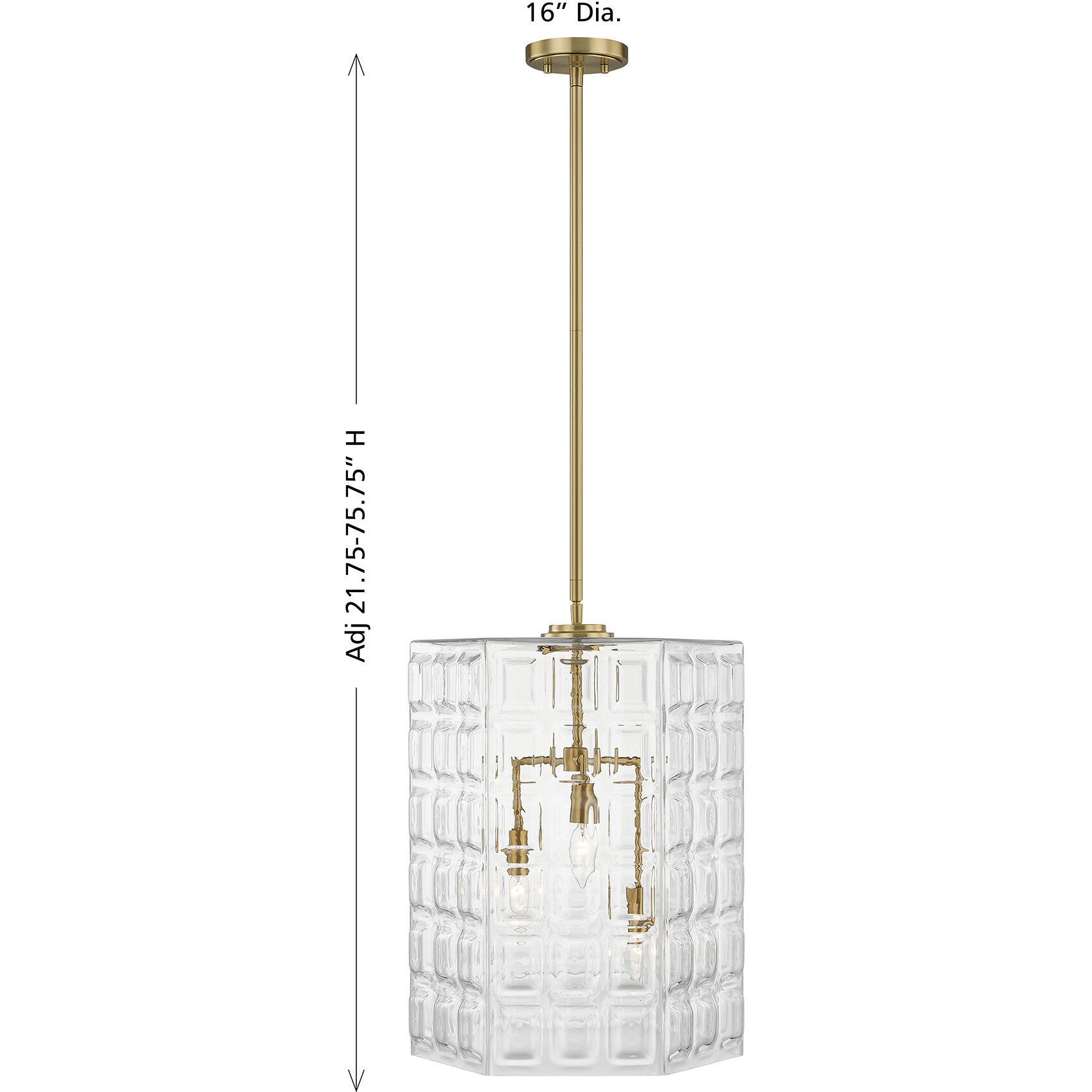 Reddick 3 Light 16 inch Warm Brass Pendant Ceiling Light