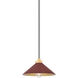 Clivedon 1 Light 12 inch Aged Brass/Soft Crimson Pendant Ceiling Light