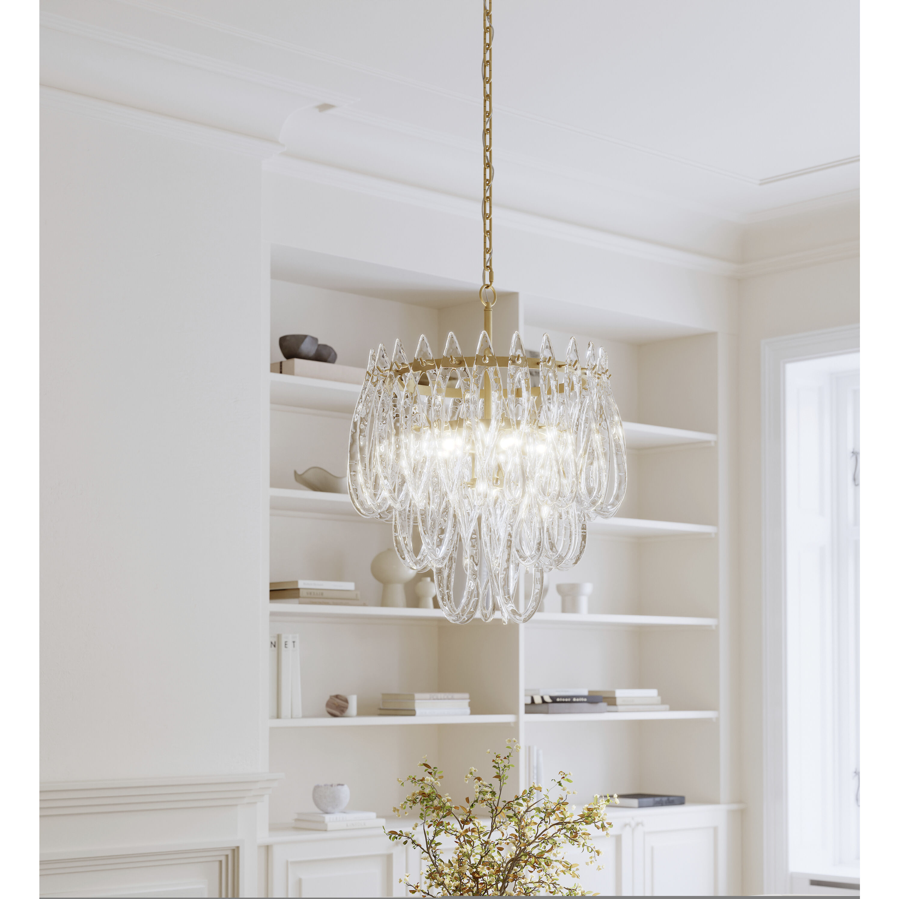 Glassara 6 Light 23 inch Legacy Brass Pendant Ceiling Light
