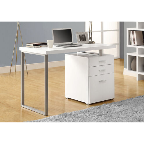Ramapo 47 X 24 inch White and Silver Computer Desk