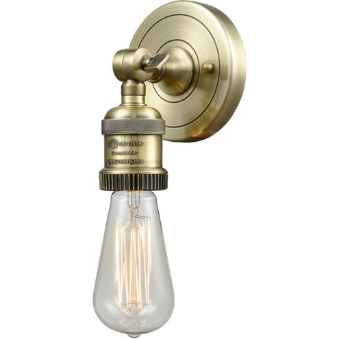 Franklin Restoration Bare Bulb LED 4.5 inch Antique Brass ADA Sconce Wall Light, Franklin Restoration