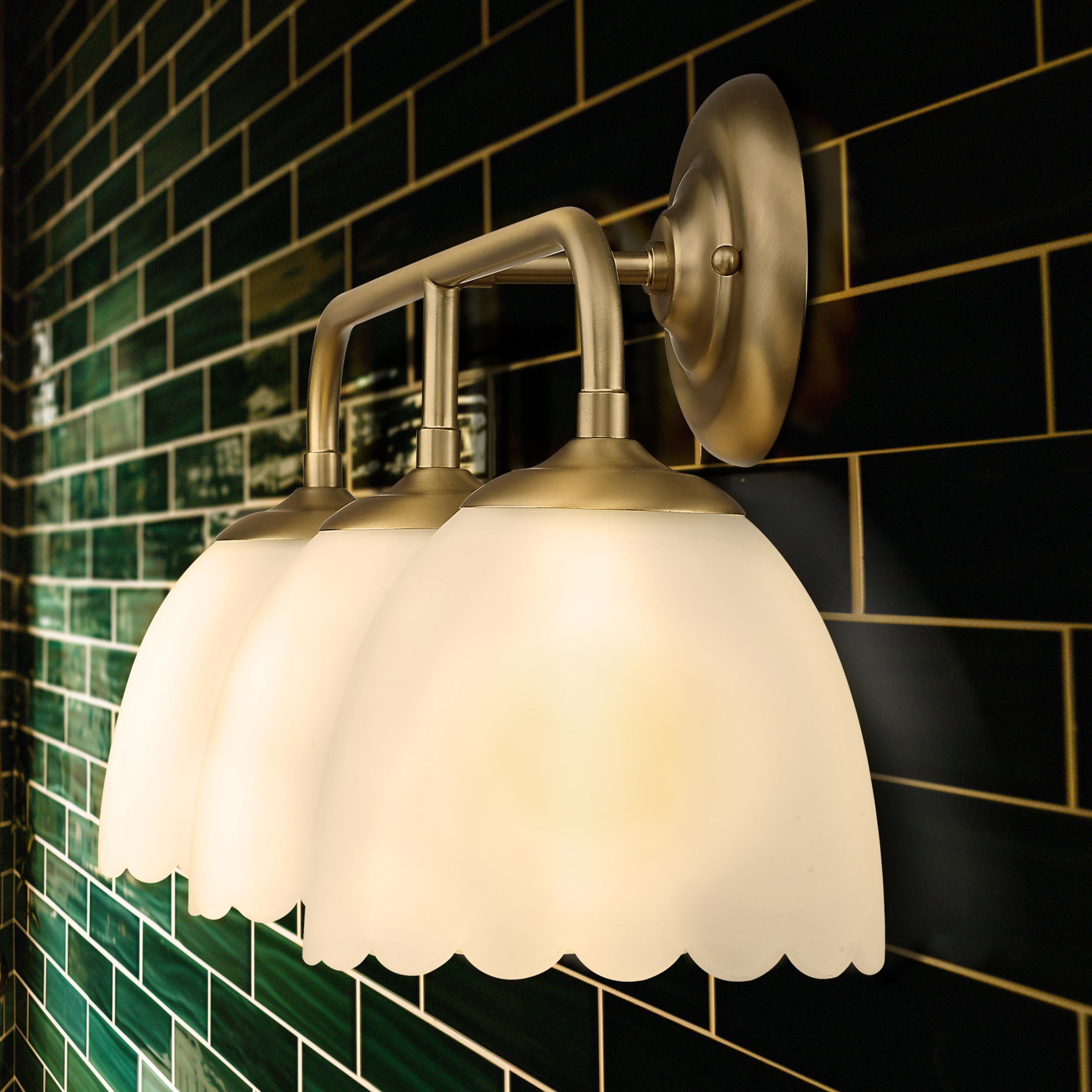 Dorinda Vanity Wall Light in Brushed Champagne Brass