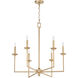 Eldorado 6 Light Aged Brass Chandelier Ceiling Light