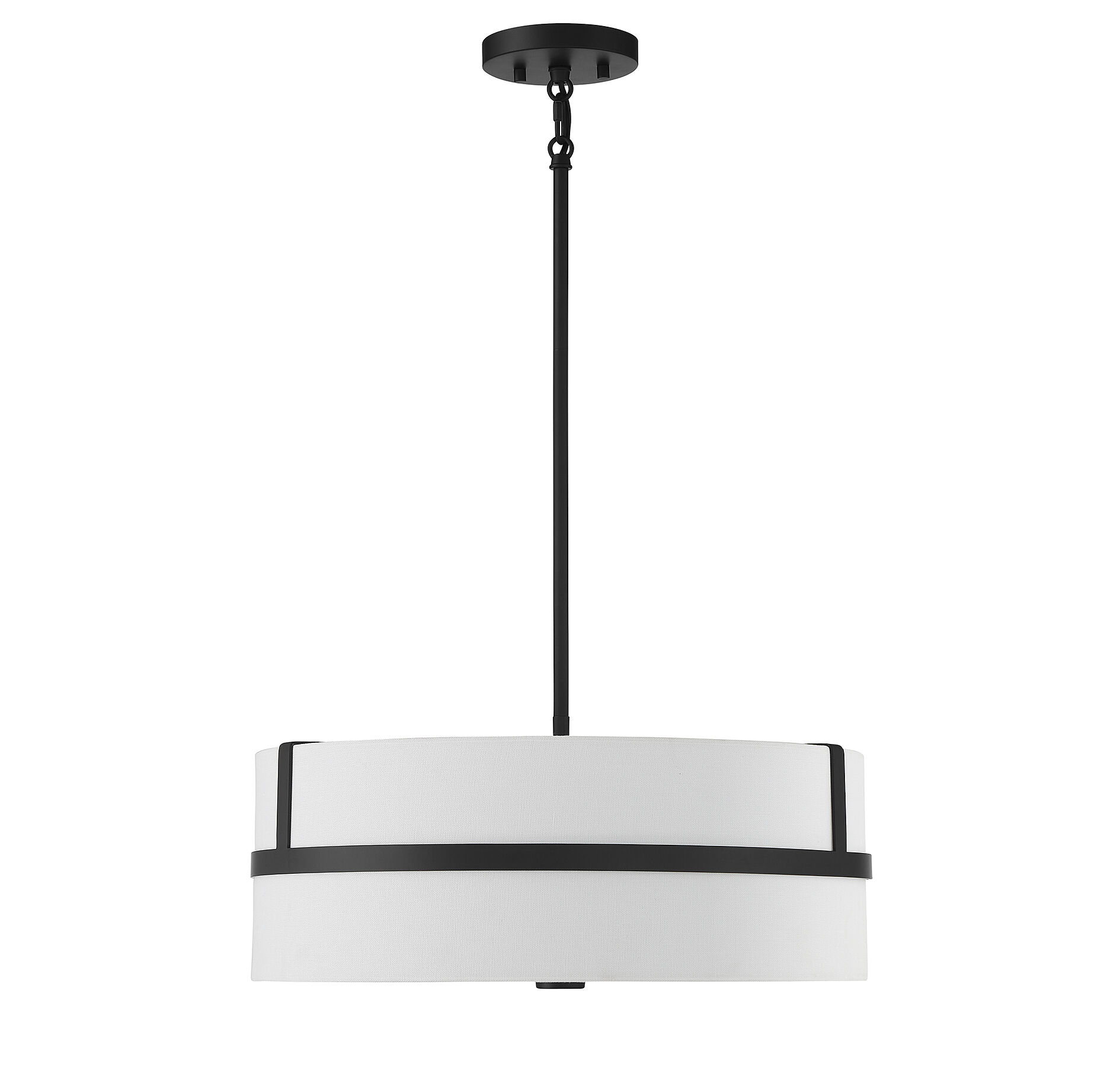 Contemporary 4 Light 20 inch Matte Black Pendant Ceiling Light