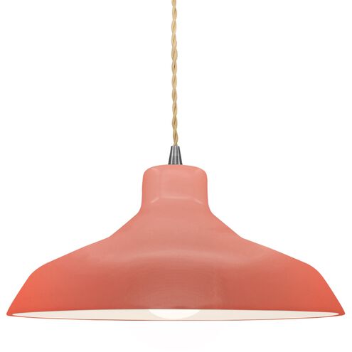 Radiance LED 13.5 inch Gloss Blush and Brushed Nickel Pendant Ceiling Light