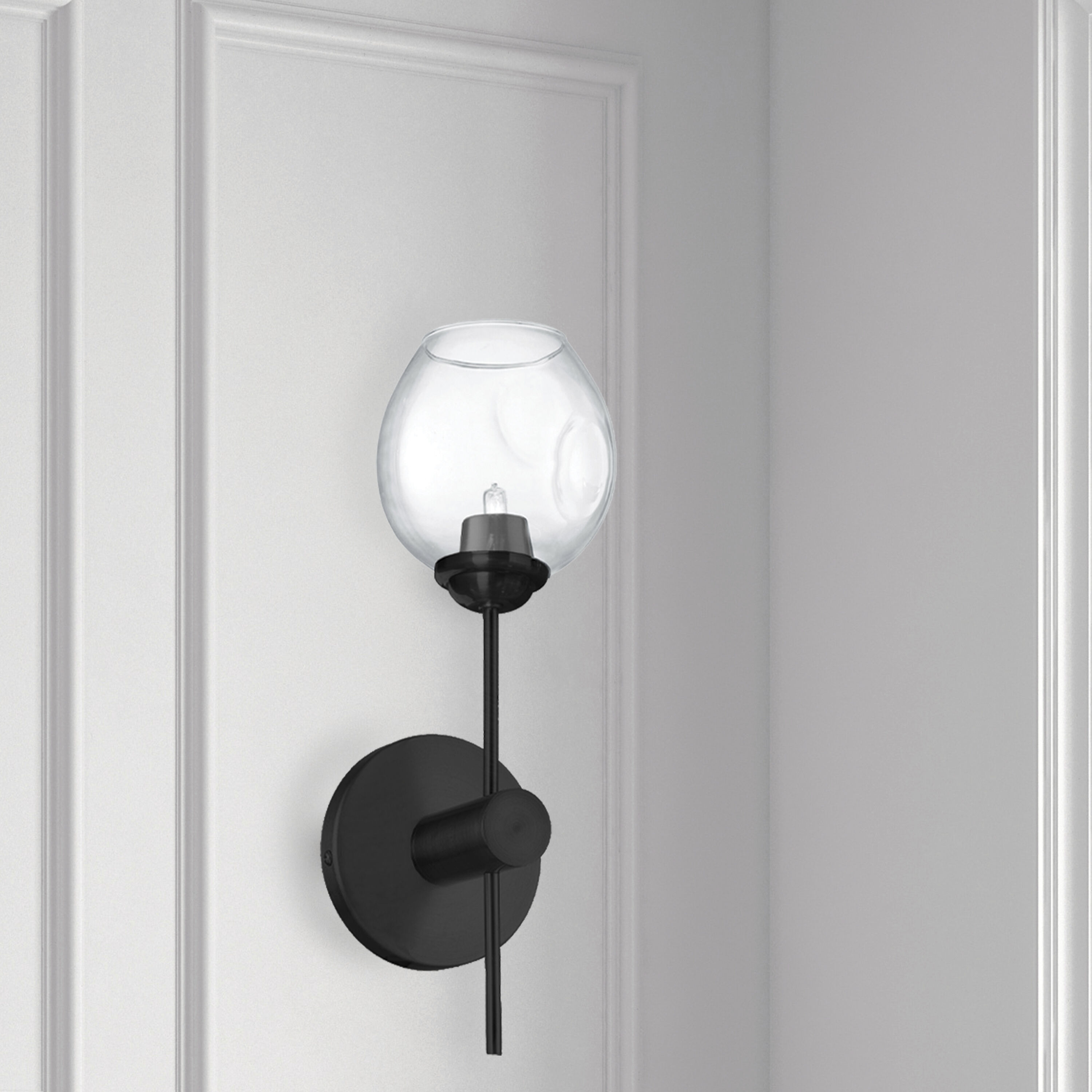Abii 1 Light 4.75 inch Matte Black with Clear Decorative Wall Light