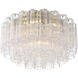 Addis 7 Light 22.25 inch Aged Brass Flush Ceiling Light in Tronchi Glass Clear