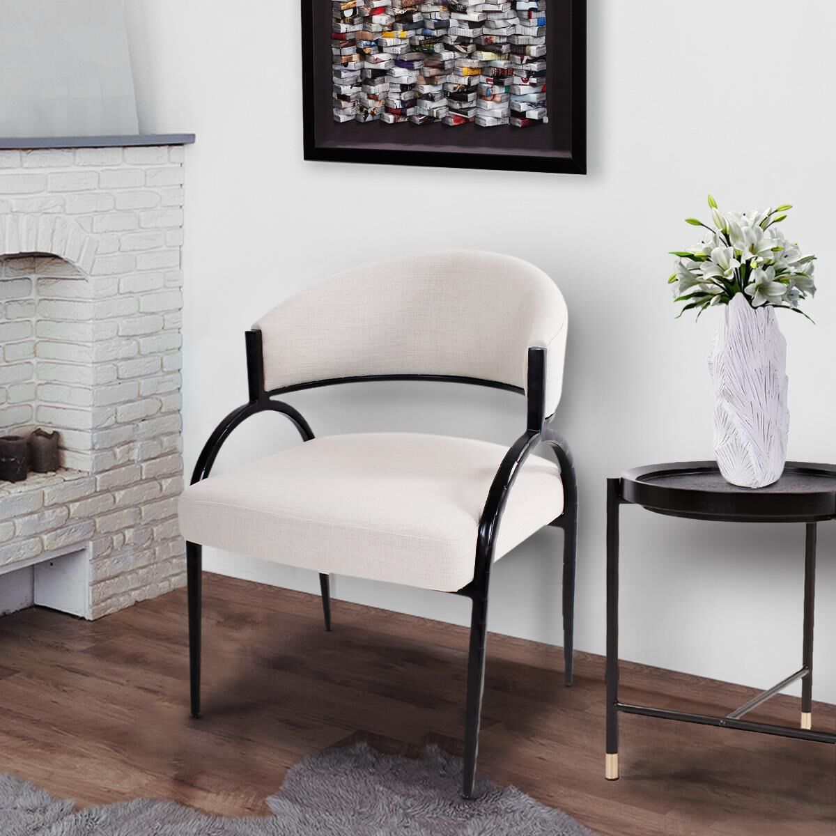 Dewitt Gray and Black Upholstered Side Chair