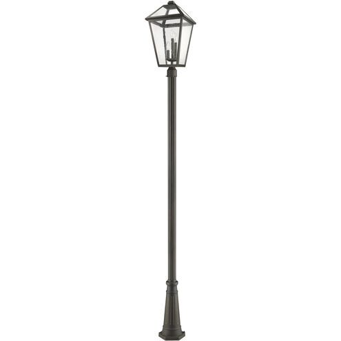 Talbot 3 Light 117.25 inch Oil Rubbed Bronze Outdoor Post Mounted Fixture in Seedy Glass