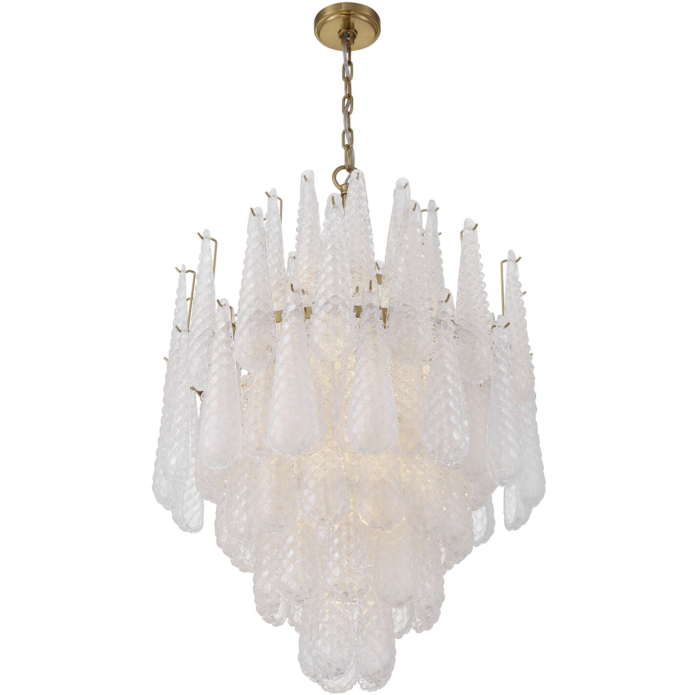 Ollie 16 Light 26.25 inch Aged Brass Chandelier Ceiling Light in Sand Glass Clear